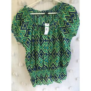 Women's Nine West Shelby teal shirt size Large New with tags